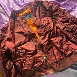 Maroon and orange men’s bomber jacket size M